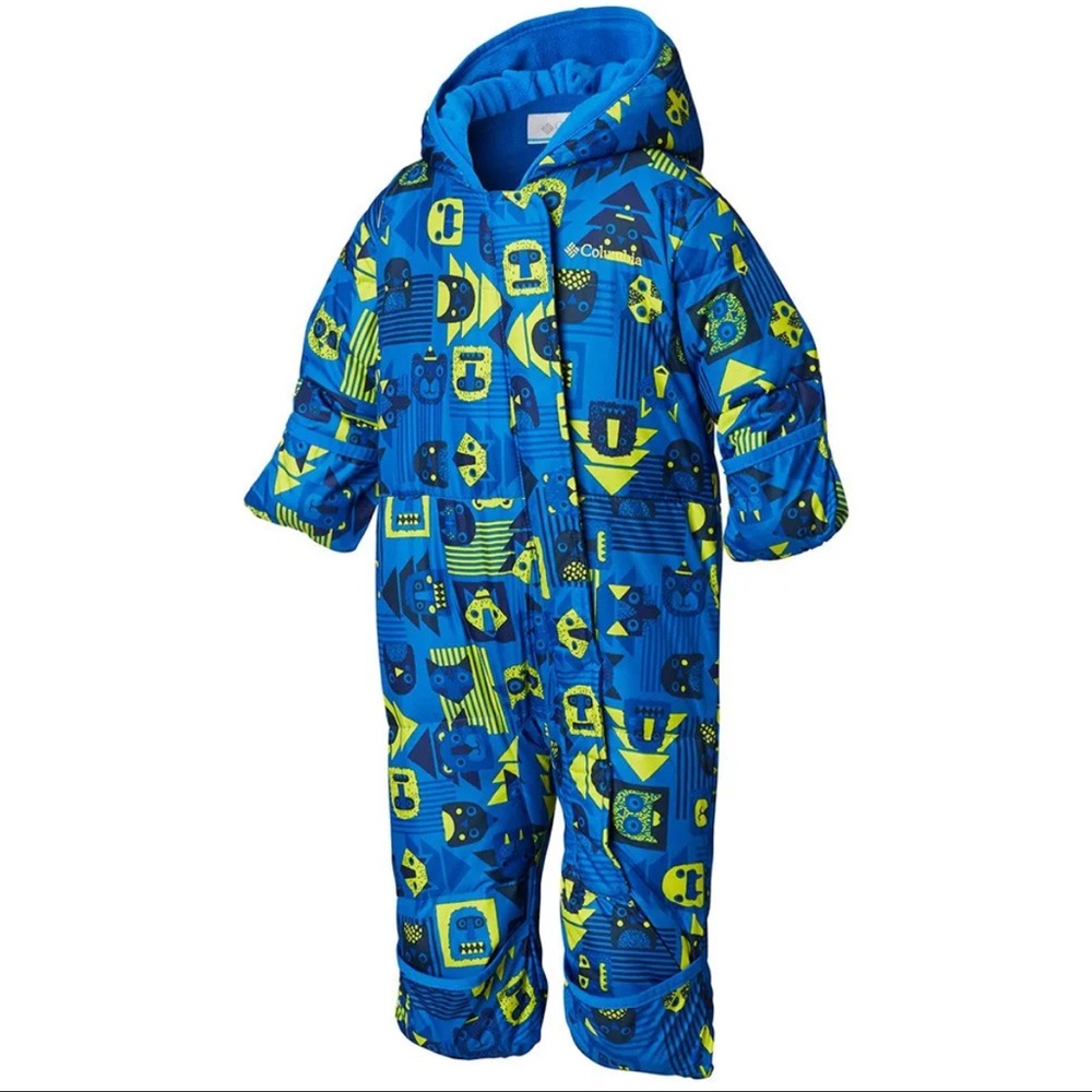 Columbia Infant Blue & Yellow Snuggly Bunny Bunting Snow‎ Suit 6-12M